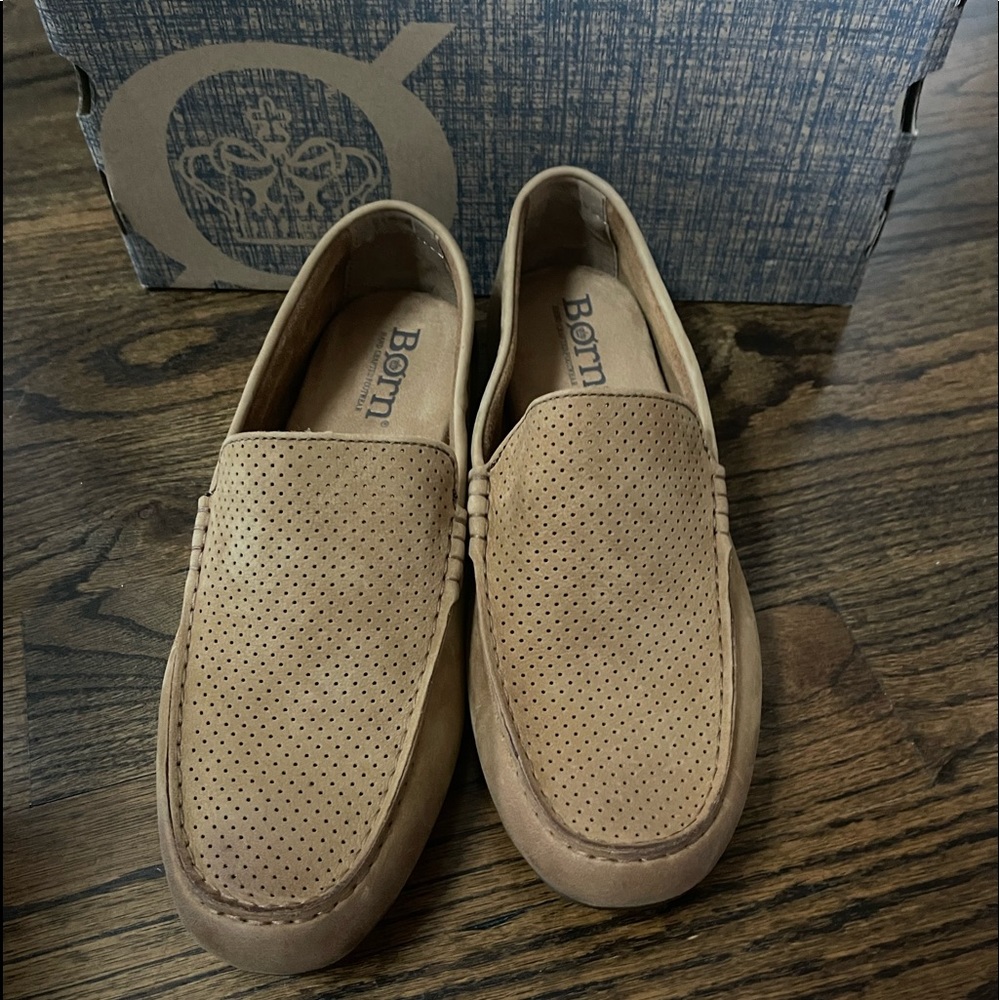 Mens suede leather loafers